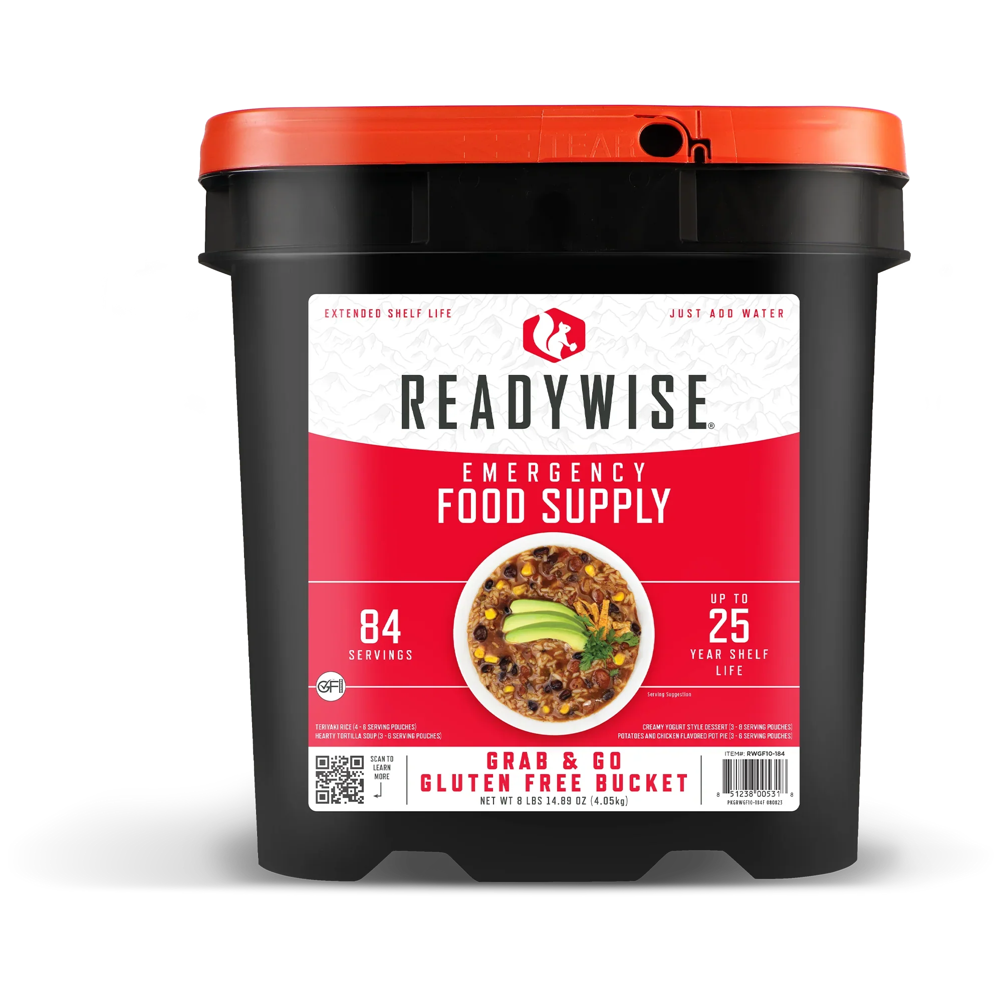 84 Serving Gluten Free Grab and Go Bucket